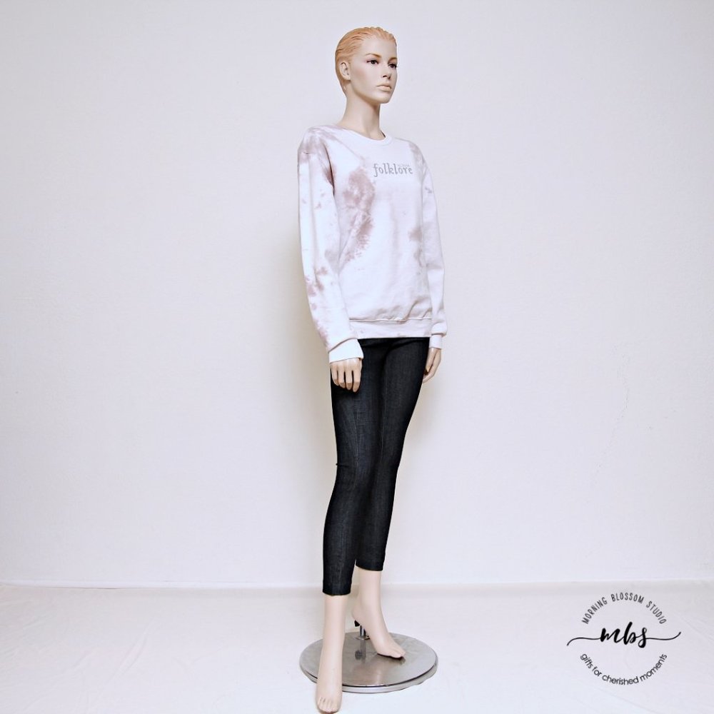 Taylor Swift Folklore Album Tie Dye Crew Neck Sweatshirt